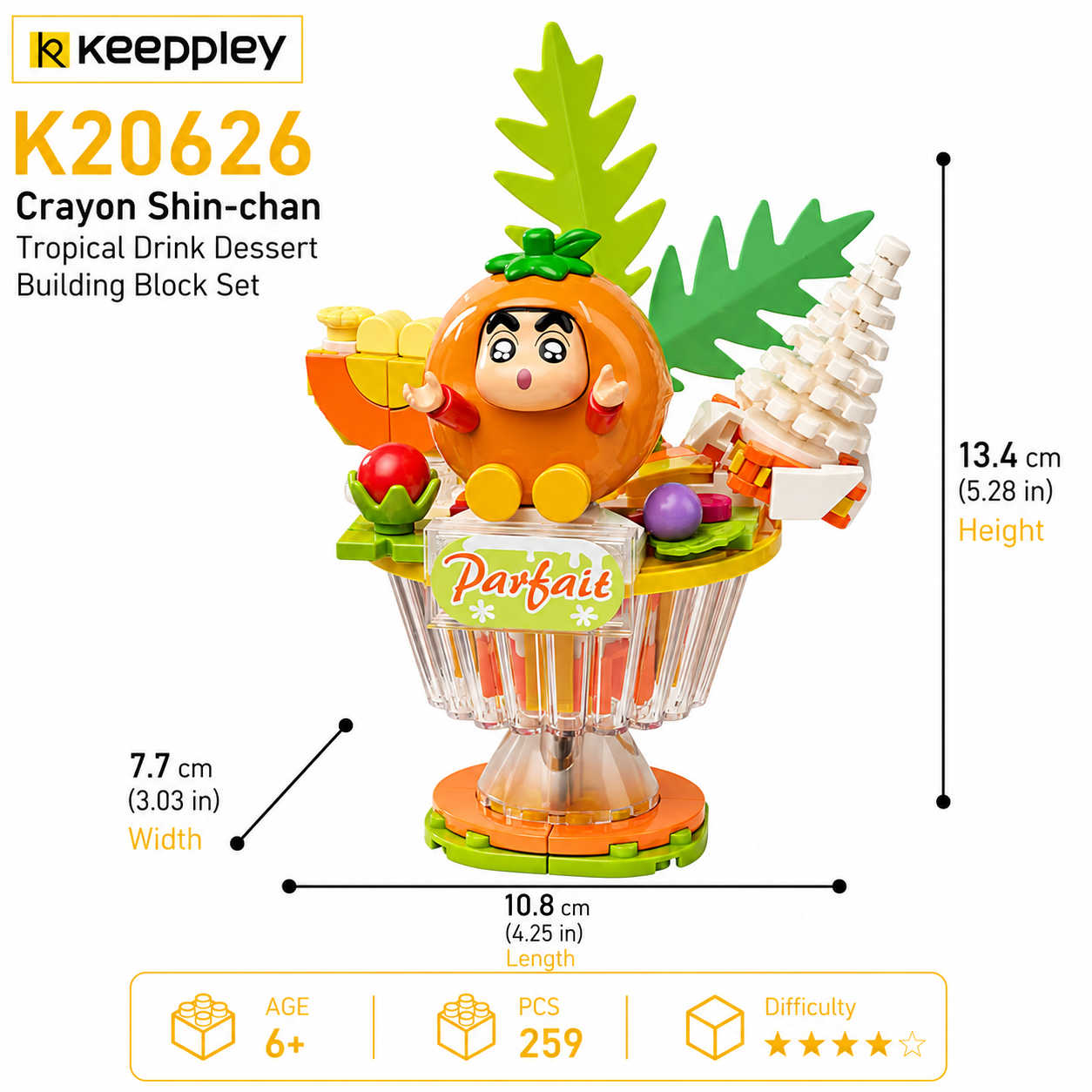 KEEPPLEY K20626 Crayon Shin-chan Tropical Drink Dessert Building Block Set