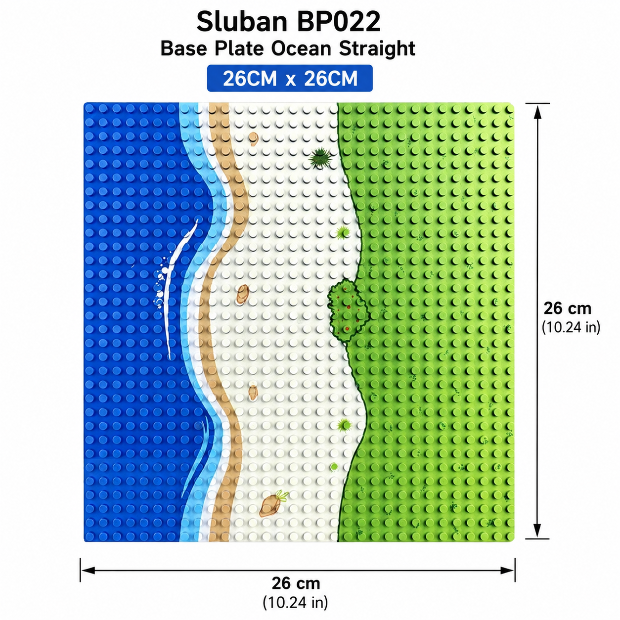 Sluban BP022 Base Plate Ocean Straight 26CM x 26 CM