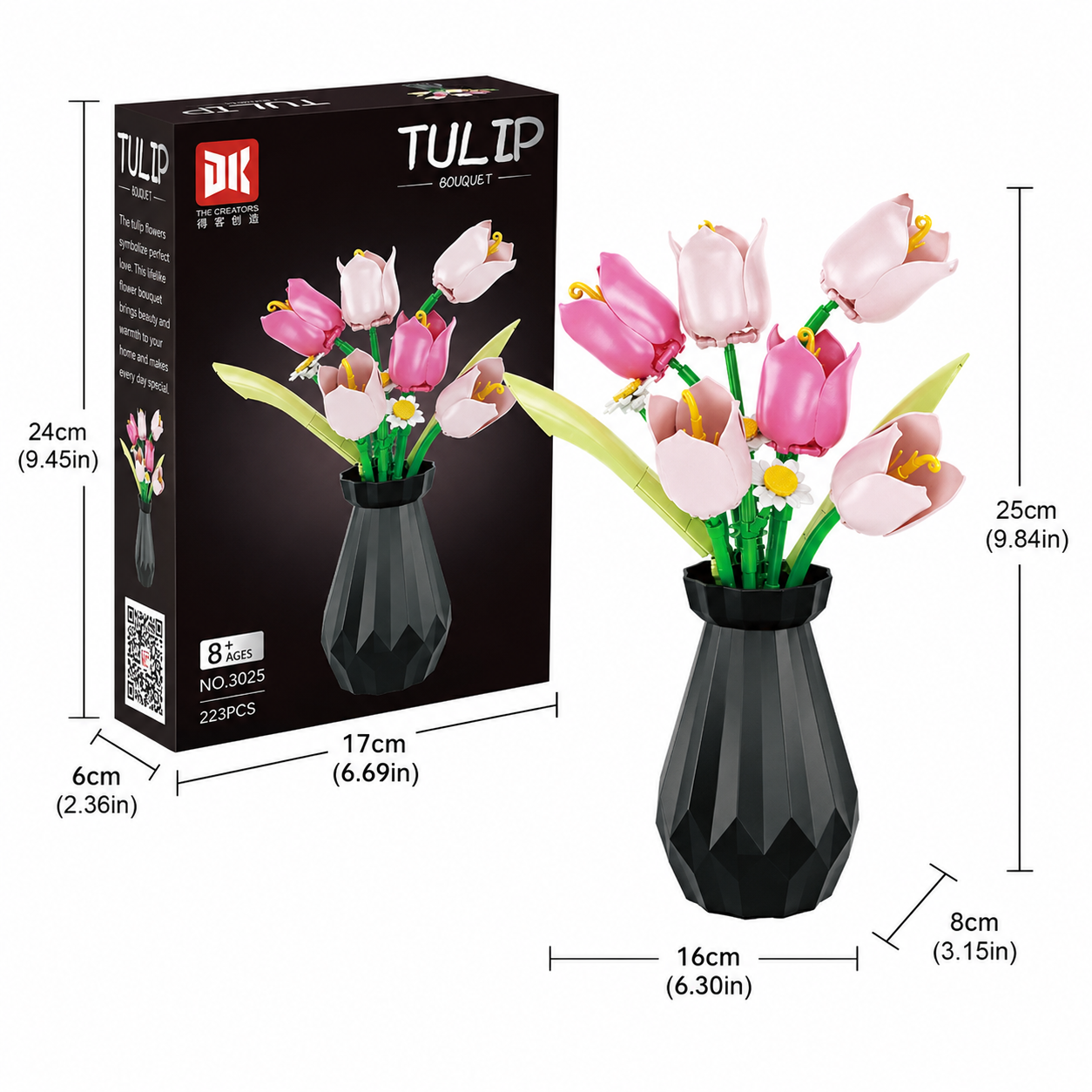 DK 3025 Tulip Flower Building Block Set