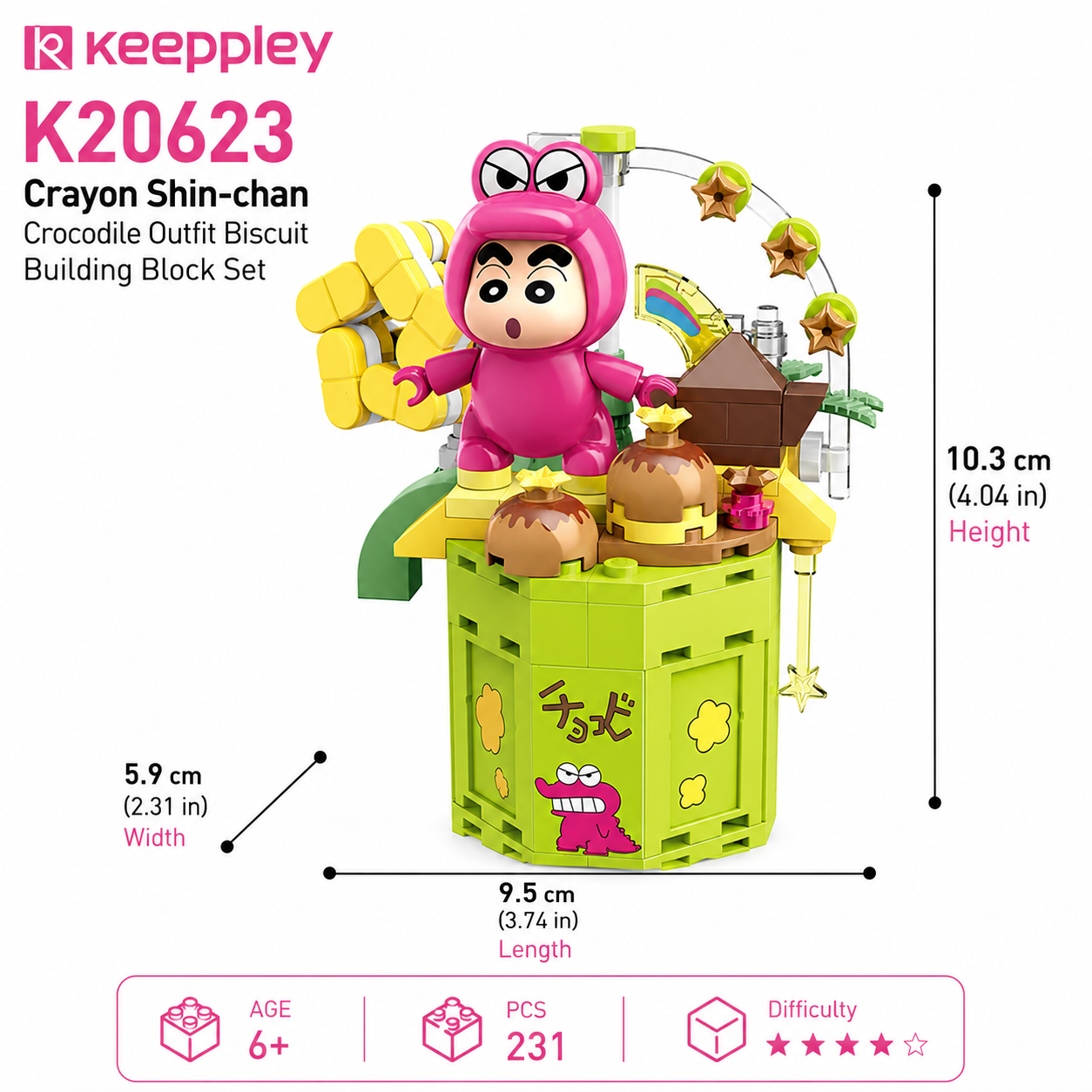 KEEPPLEY K20623 Crayon Shin-chan Crocodile Outfit Biscuit Building Block Set