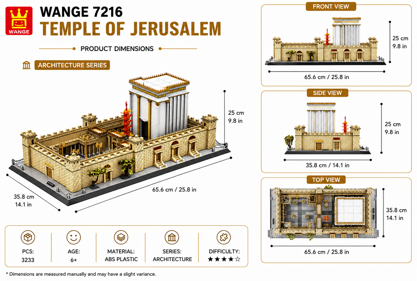 WANGE 7216 Temple of Jerusalem (3233 Pcs)
