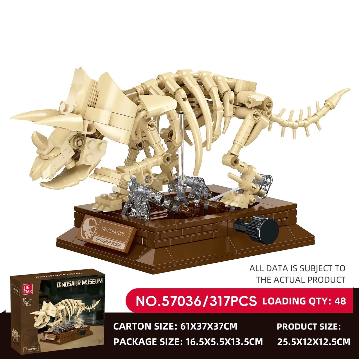 JieStar 57036 Dinosaur Fossil - Triceratops
