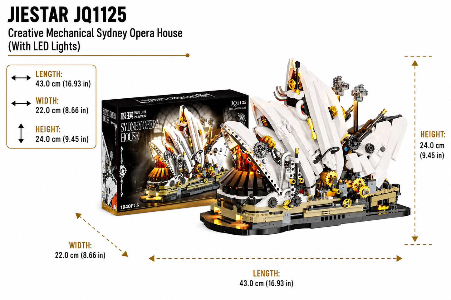 Jiestar JQ1125 Creative Mechanical Sydney Opera House (With LED Lights)