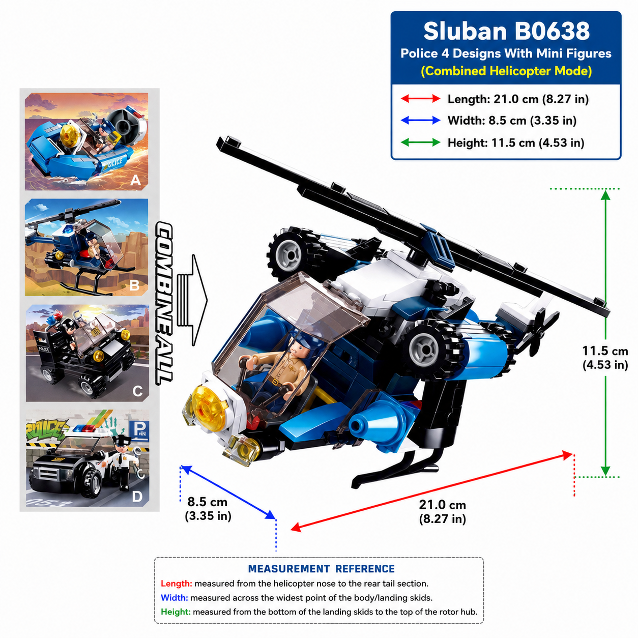 Sluban B0638 Police 4 Designs With Mini Figures - Each (1 of 8)
