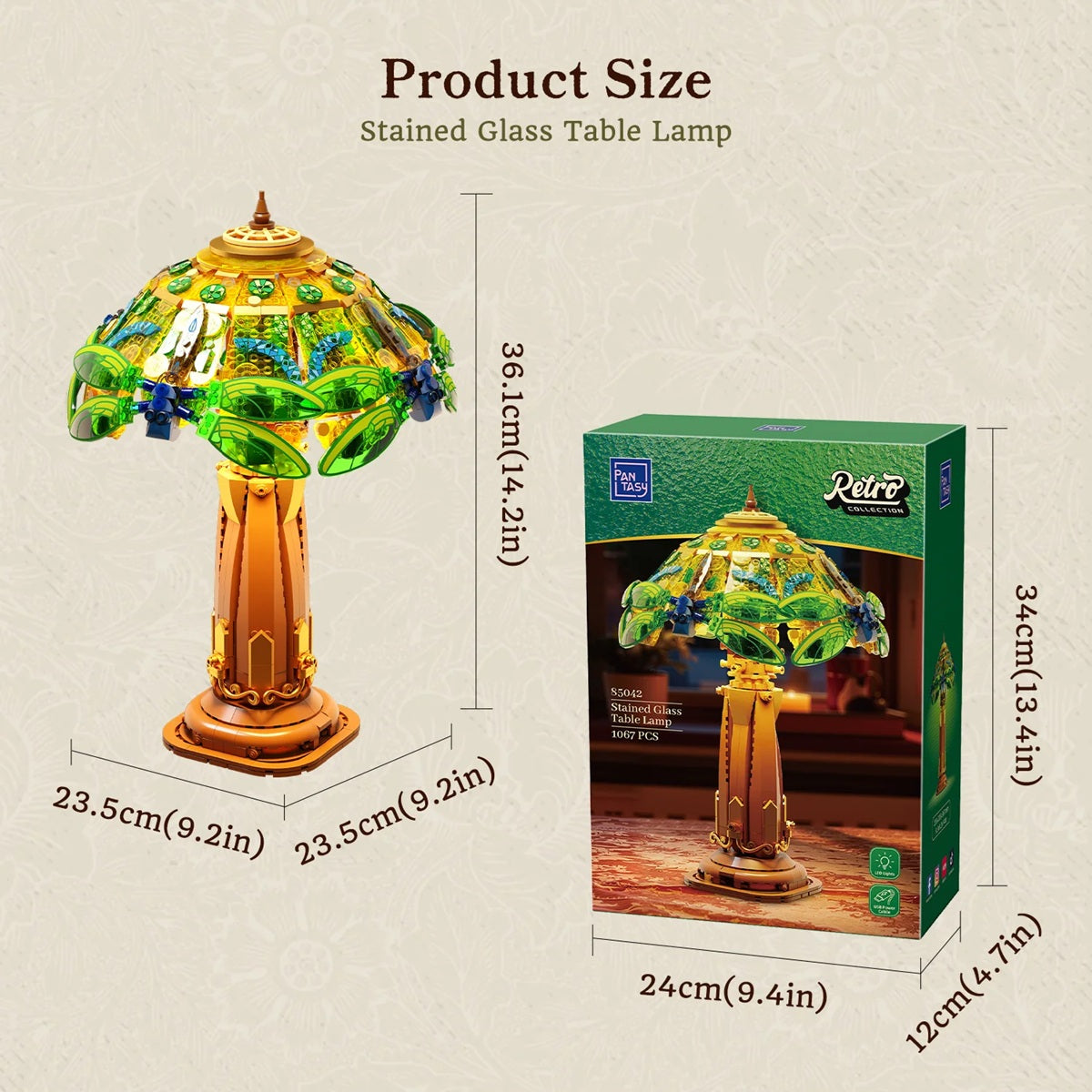 Pantasy 85042 Retro Series - Stained Glass Table Lamp