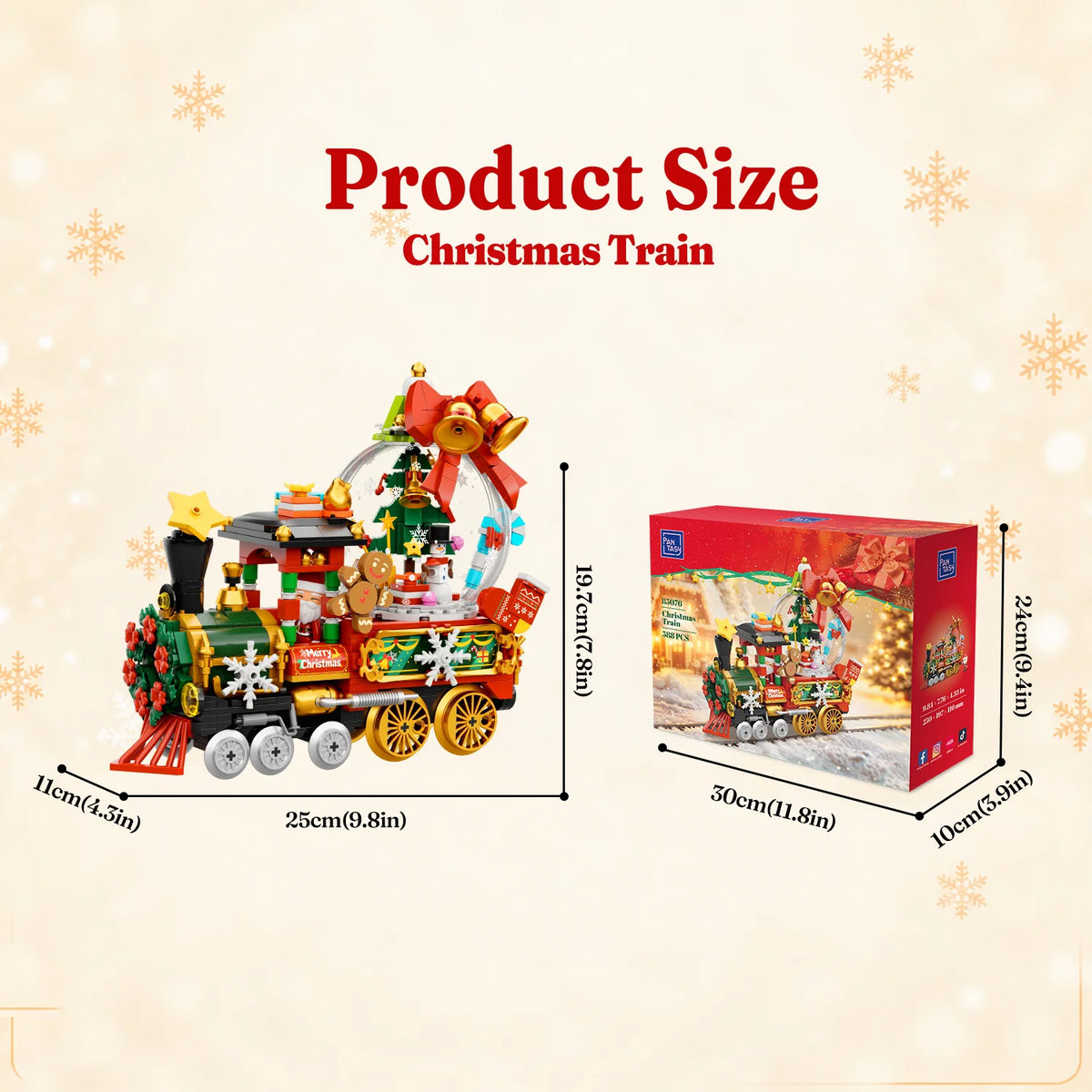 Pantasy 85076 Holiday Series – Christmas Train Building Blocks Set