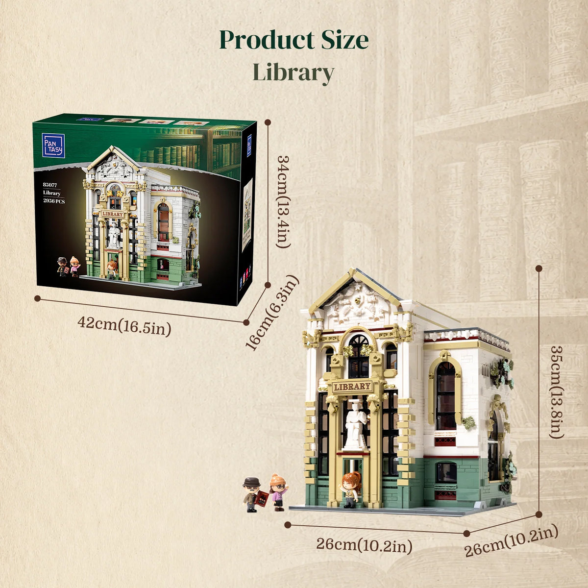 Pantasy 85077 Library Modular Building Set – 2,956 Pieces & 3 Figures