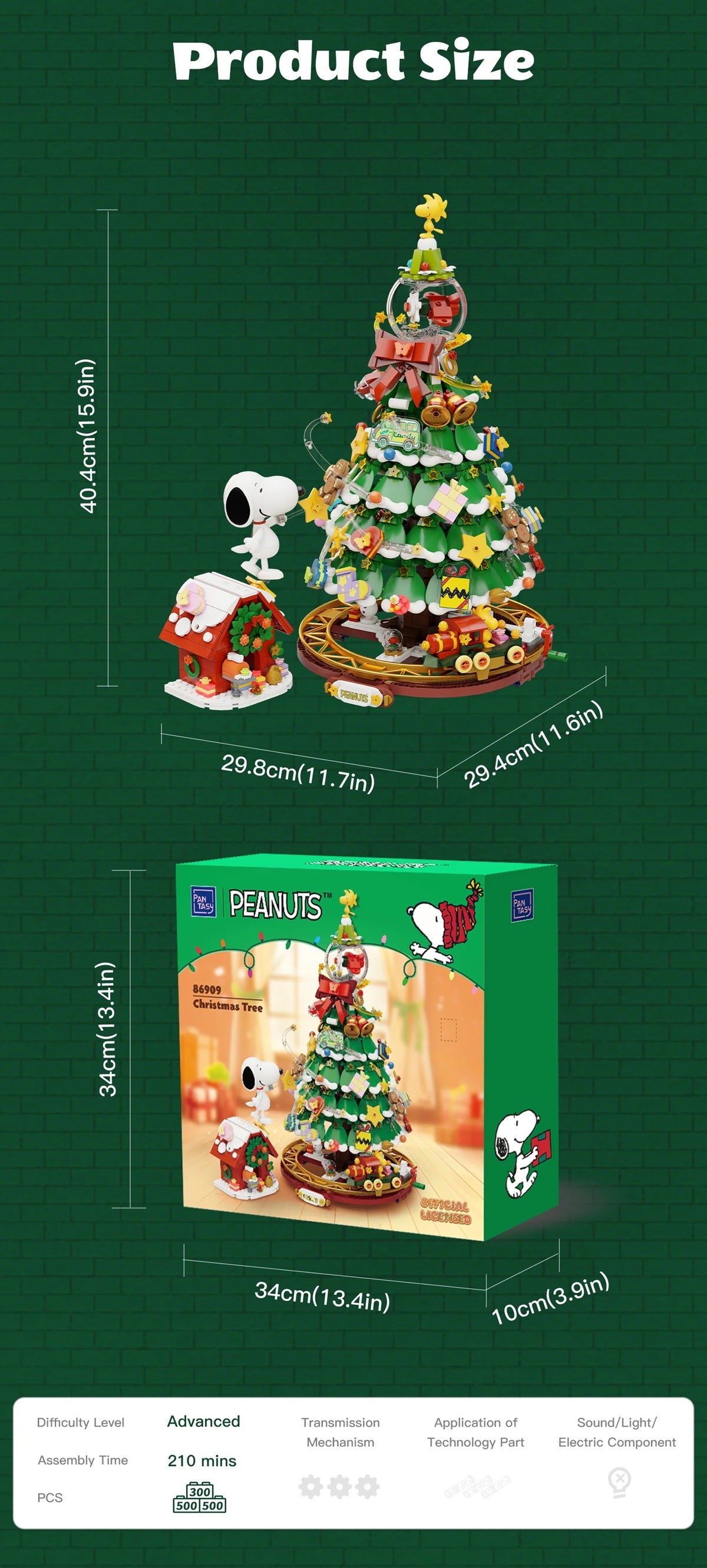 Pantasy 86909 Peanuts - Snoopy's Christmas Tree
