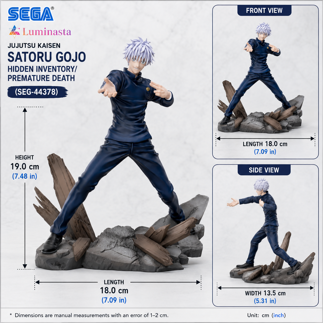 SEGA Luminasta Jujutsu Kaisen – Satoru Gojo Hidden Inventory/Premature Death (SEG‑44378)
