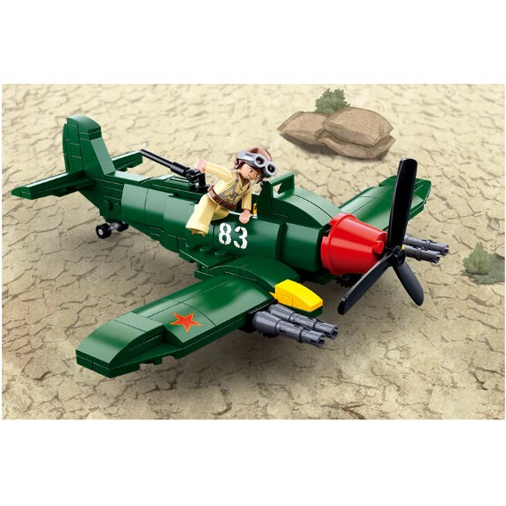 Sluban B0683 WW2 PLANE ILYUSHIN 2 with Minifigure
