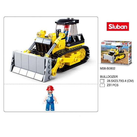 Sluban B0802 Town Construction Bulldozer with Minifigure
