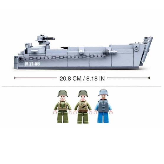 Sluban B0855 WW2 Higgins Landing Craft with 3 Minifigures