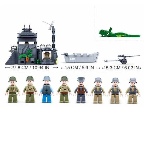Sluban B0861 WW2 The Atlantic Wall with 8 Minifigures