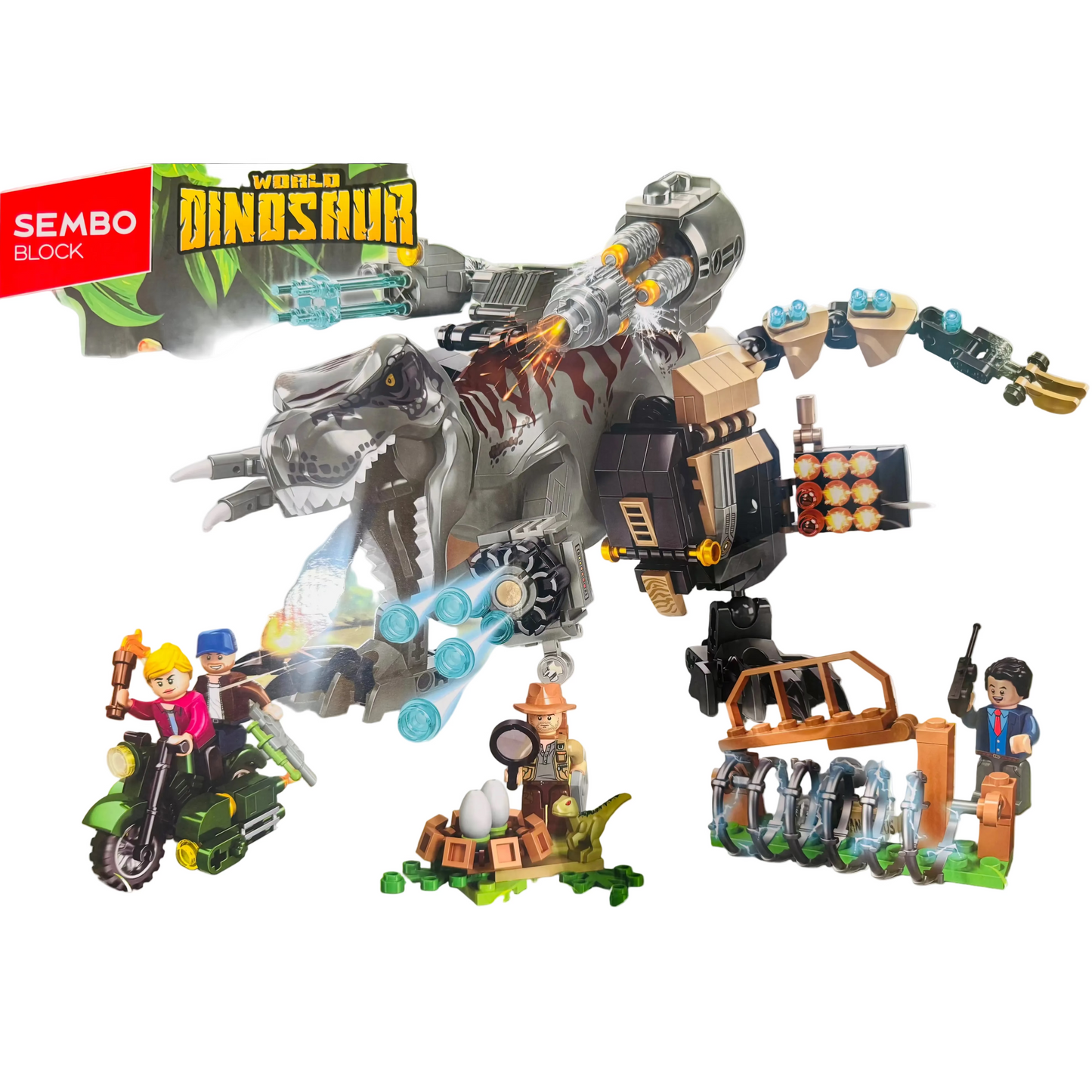 SEMBO 205116 World Dinosaur Mecha T-Rex Building Block Set (614PCS)