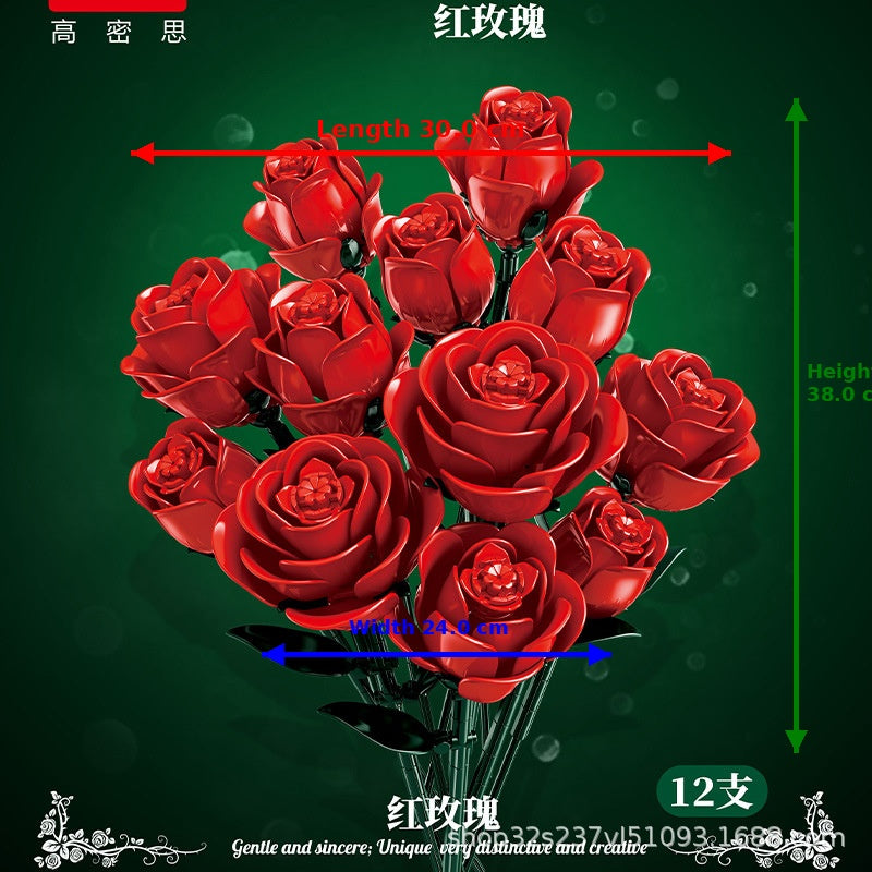 GAOMISI T2135 Red Roses Building Block Set