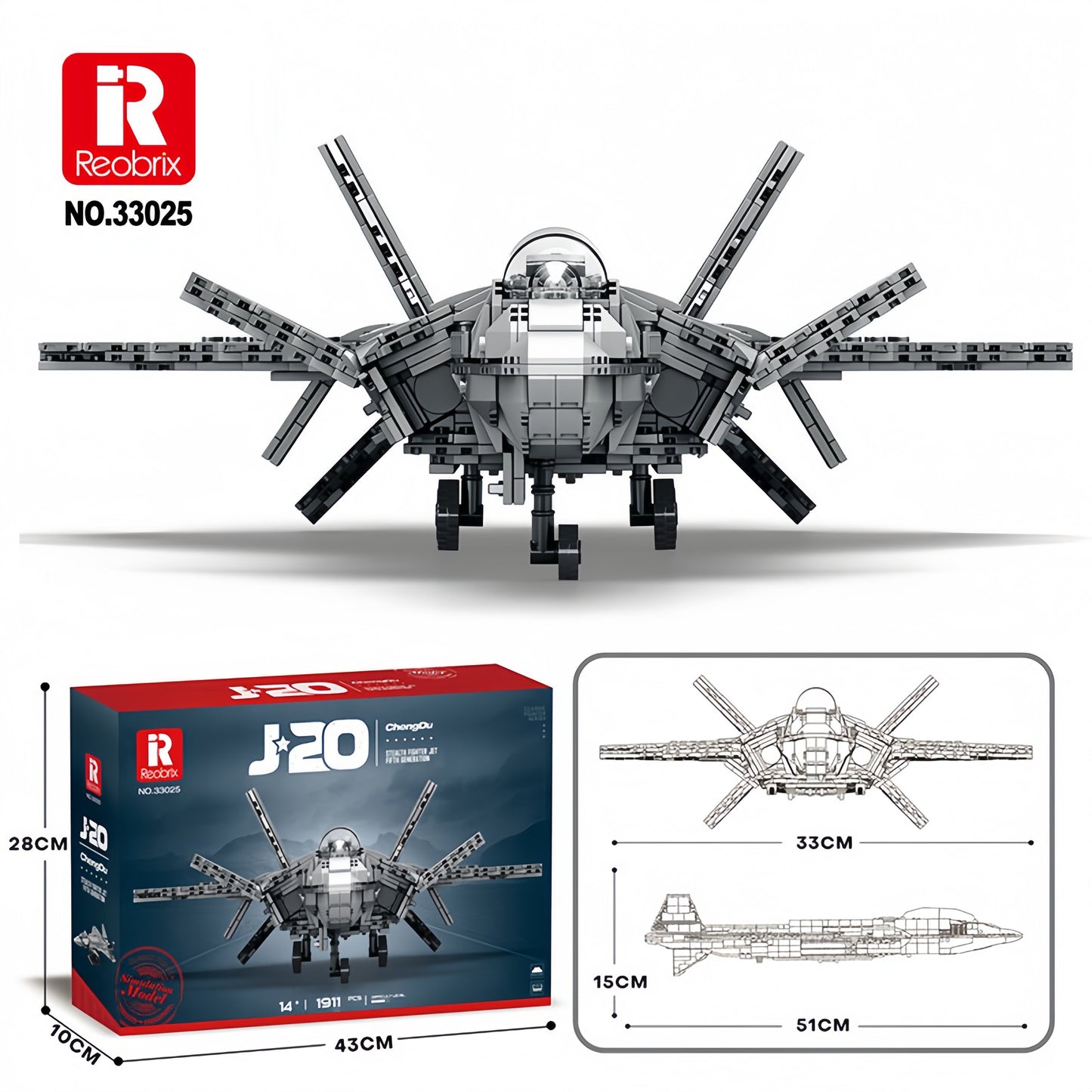 Reobrix 33025 J-20 Mighty Dragon