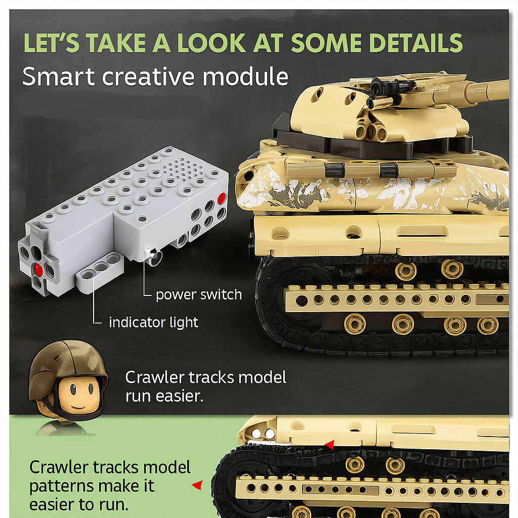 Mould King 13011 Huge Tank (Motorised with Remote)