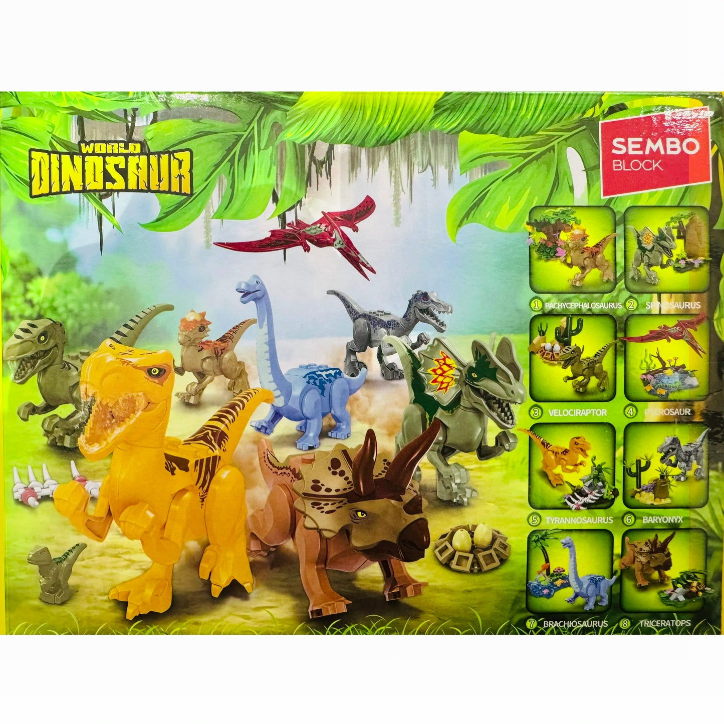 SEMBO 205103 World Dinosaur - Dinosaur and Jungle Blind Box (1 of 8) Each