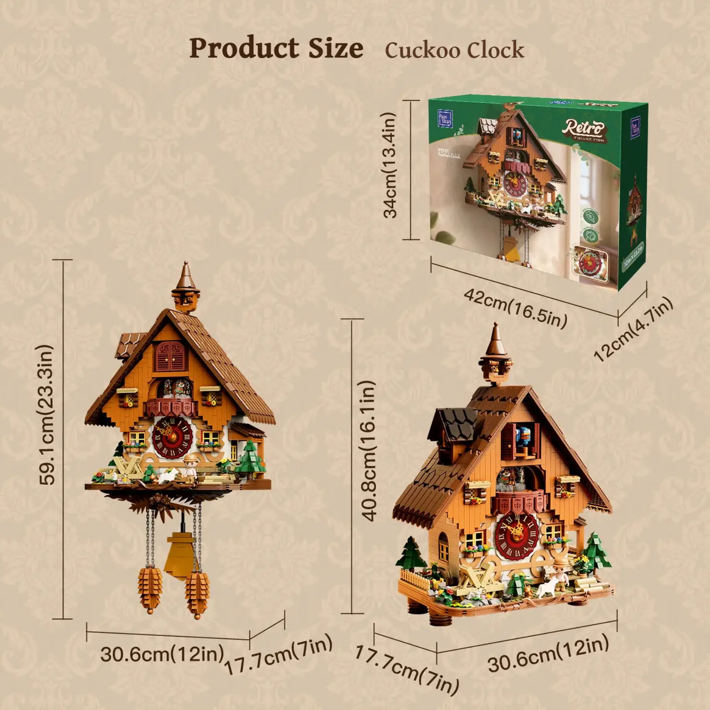 Pantasy 85027 Retro Series - Cuckoo Clock