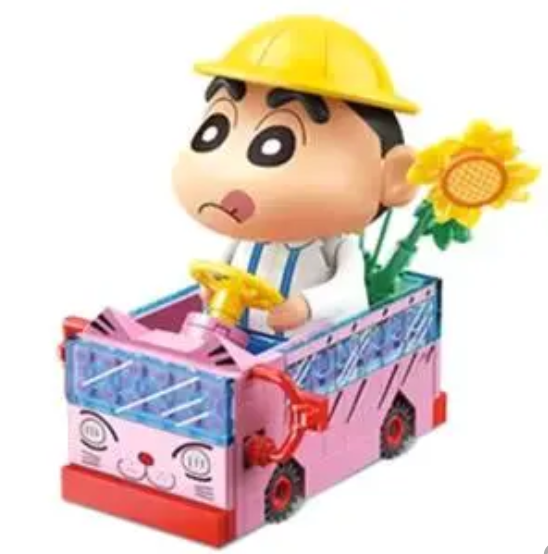 KEEPPLEY K20620 Crayon Shin-chan Mini Cat School Bus Building Block Set