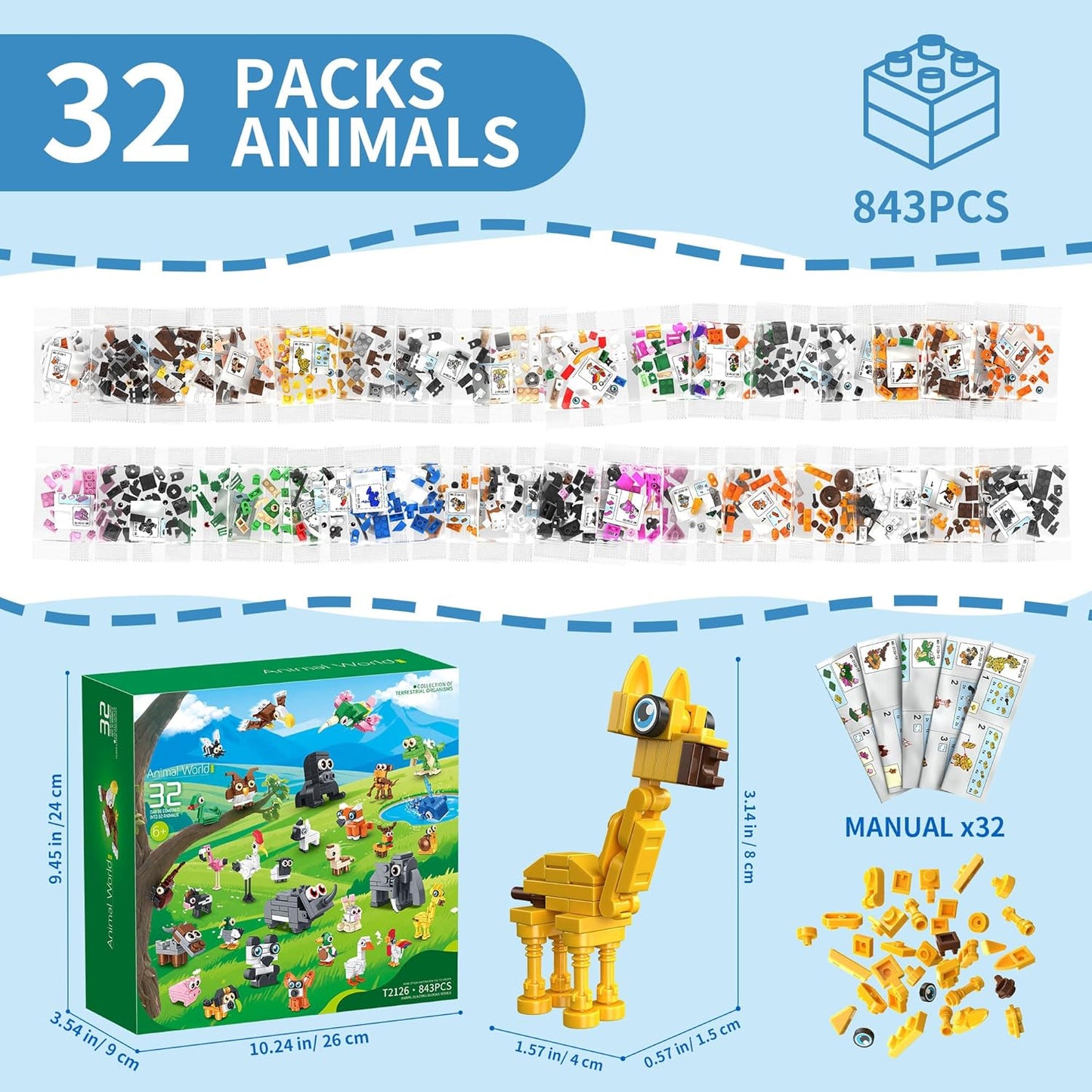 Tycole T2126 Animal world 32 animals