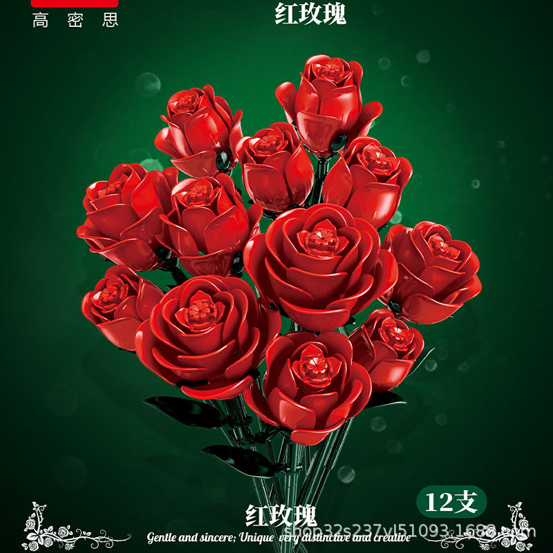GAOMISI T2135 Red Roses Building Block Set