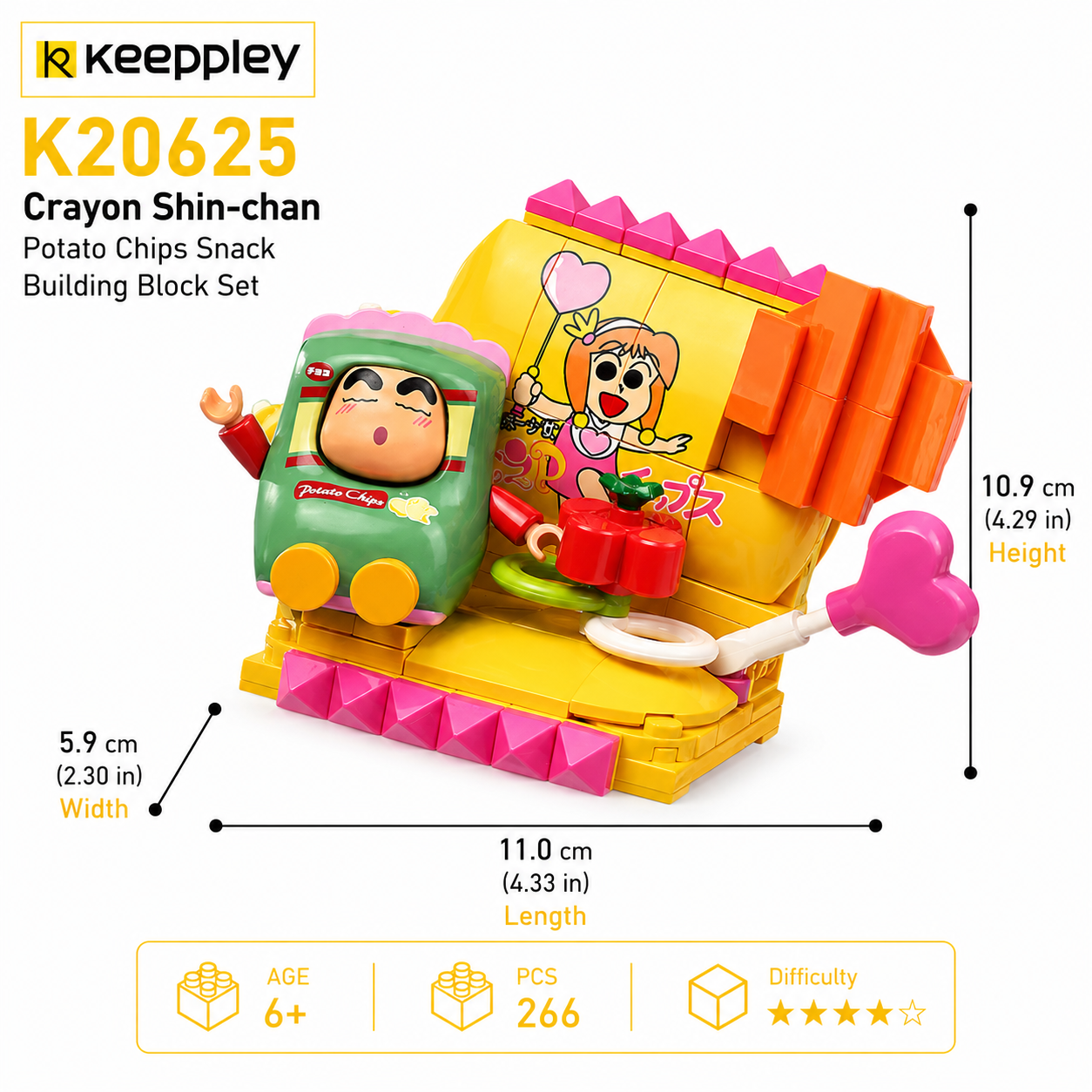KEEPPLEY K20625 Crayon Shin-chan Potato Chips Snack Building Block Set