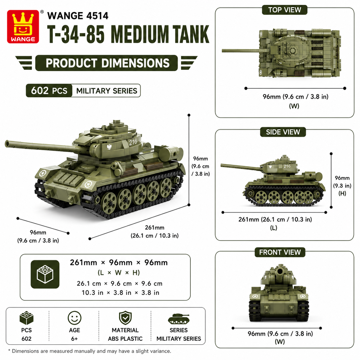 WANGE 4514 T-34-85 Medium Tank