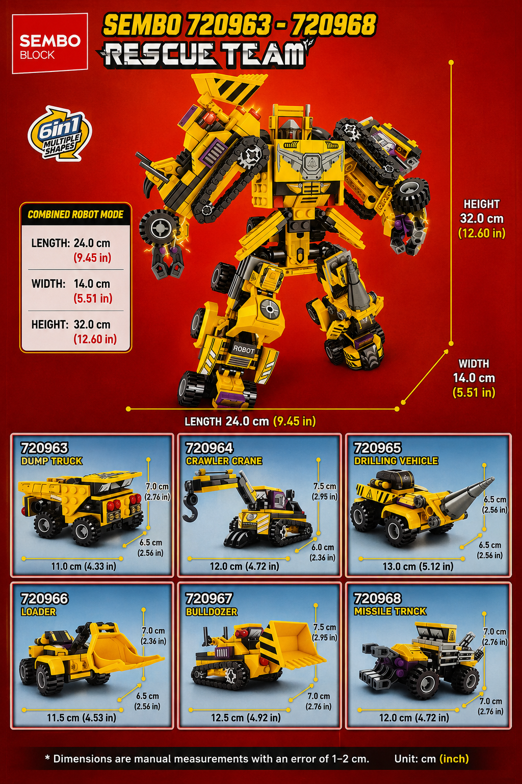 SEMBO 720963 - 720968 Rescue Team 6 in 1 (1 of 6)