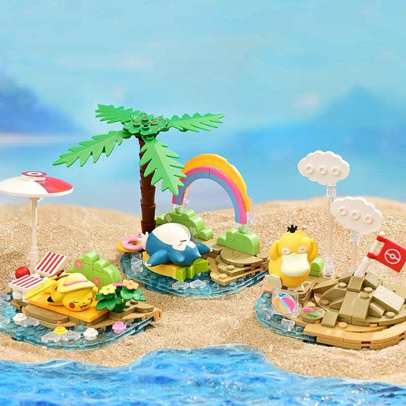 KEEPPLEY K20224 Pokémon Snorlax Beach Scene Building Block Set