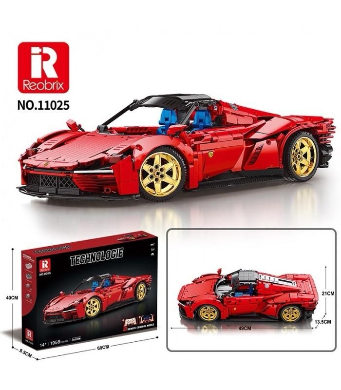 REOBRIX 11025-D Ferrari Daytona SP3 RC Building Block Set (1958PCS) (Motorised with Remote)