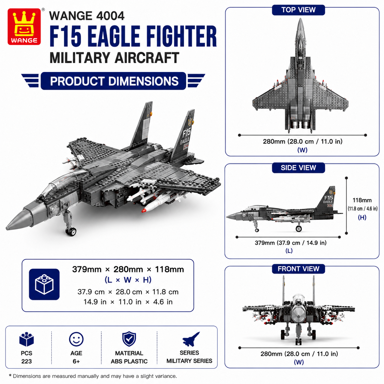 WANGE 4004 F15 Eagle Fighter Military Aircraft