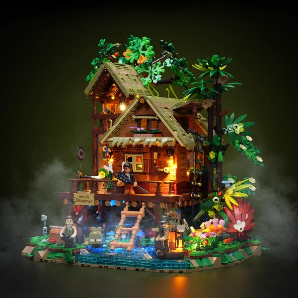 Lumibricks 10015 Misty Forest Cabin – Retro House Building Blocks with LED Lights & Mist Effect | 2867 Pieces