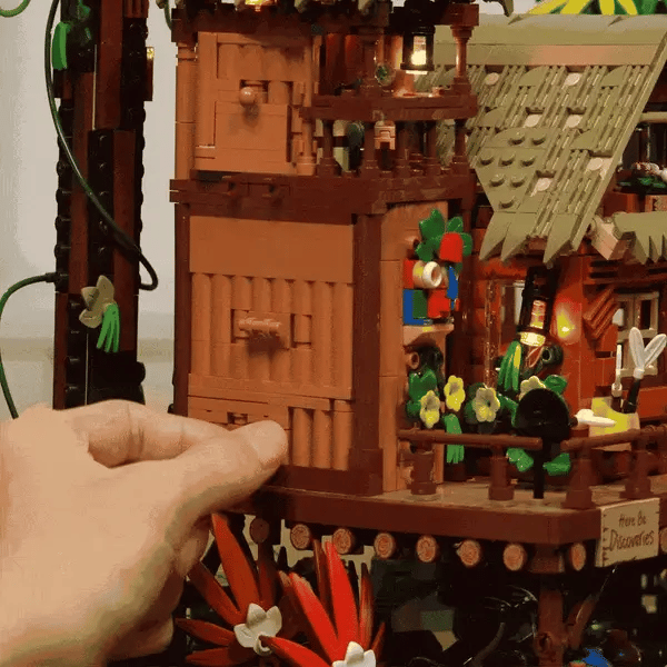 Lumibricks 10015 Misty Forest Cabin – Retro House Building Blocks with LED Lights & Mist Effect | 2867 Pieces