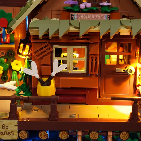 Lumibricks 10015 Misty Forest Cabin – Retro House Building Blocks with LED Lights & Mist Effect | 2867 Pieces