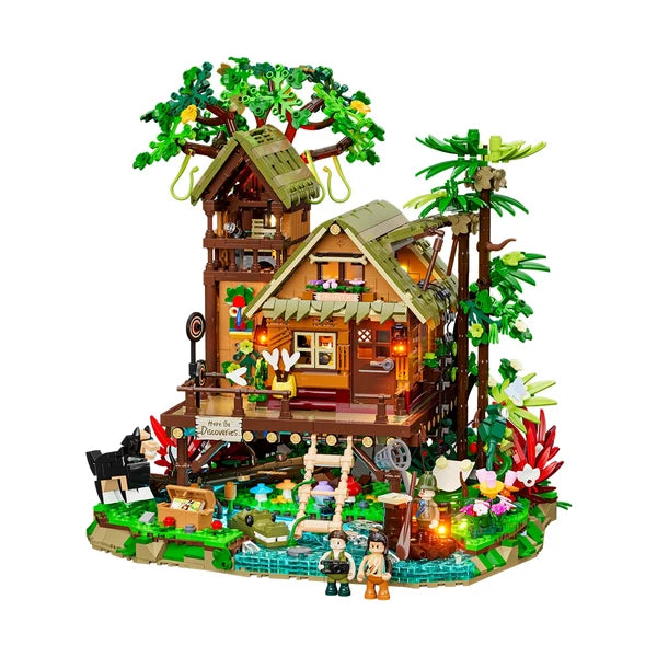 Lumibricks 10015 Misty Forest Cabin – Retro House Building Blocks with LED Lights & Mist Effect | 2867 Pieces