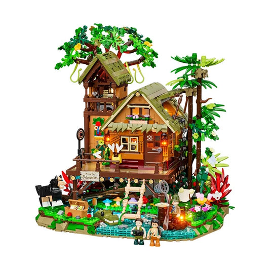 Lumibricks 10015 Misty Forest Cabin – Retro House Building Blocks with LED Lights & Mist Effect | 2867 Pieces