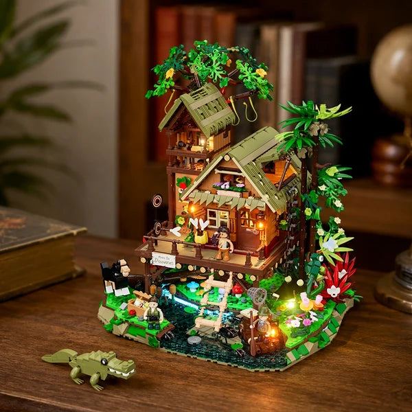 Lumibricks 10015 Misty Forest Cabin – Retro House Building Blocks with LED Lights & Mist Effect | 2867 Pieces