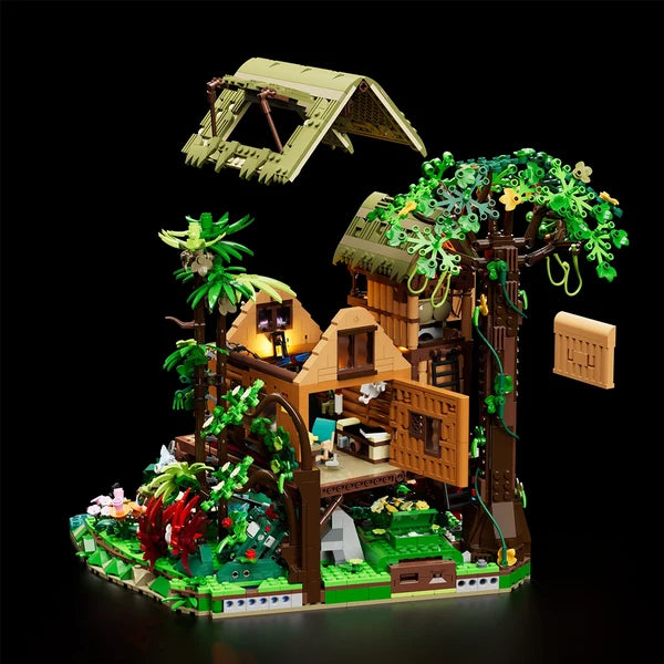 Lumibricks 10015 Misty Forest Cabin – Retro House Building Blocks with LED Lights & Mist Effect | 2867 Pieces