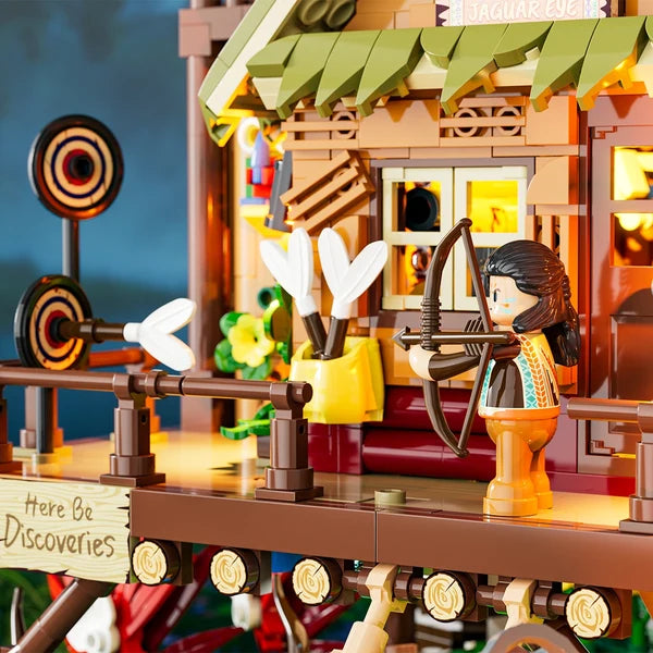 Lumibricks 10015 Misty Forest Cabin – Retro House Building Blocks with LED Lights & Mist Effect | 2867 Pieces