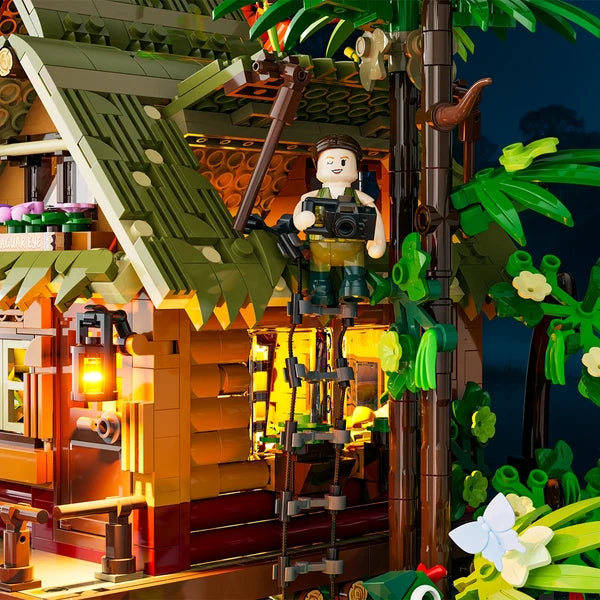 Lumibricks 10015 Misty Forest Cabin – Retro House Building Blocks with LED Lights & Mist Effect | 2867 Pieces