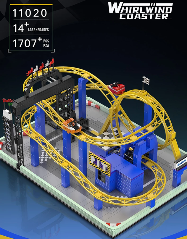 Mould King 11020 Roller Coaster (Motorised with Remote)