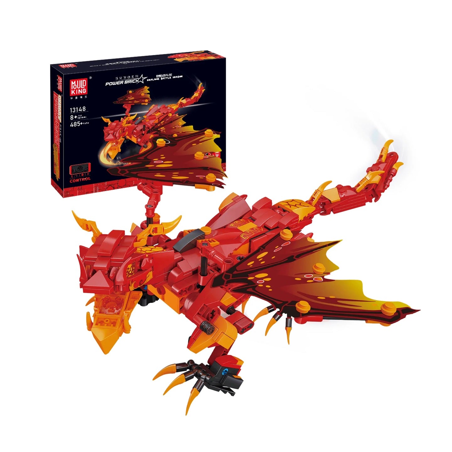 MOULD KING 13148 Remote Control Fire Dragon STEM Building Set