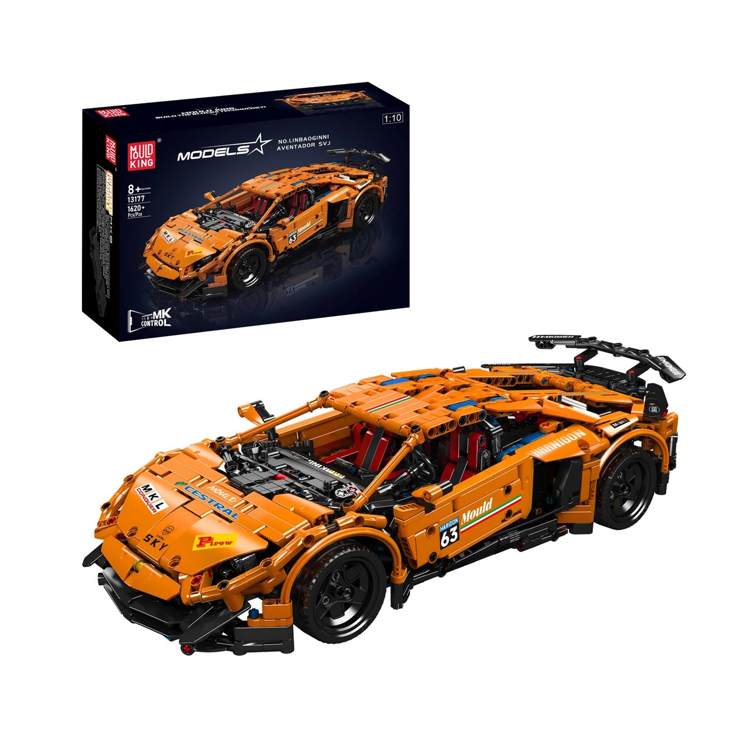 Mould King 13177 Lamborghini Aventador SVJ (1608PCS)(Motorised with Remote)