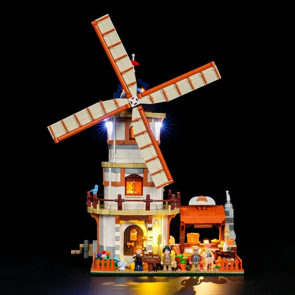 Lumibricks 16012 Dutch Windmill Millhouse – Farm Life Building Blocks with LED Lights | 2297 Pieces
