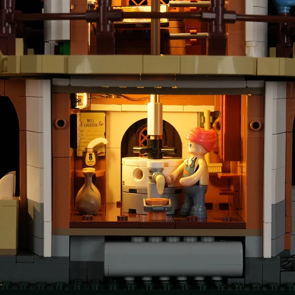 Lumibricks 16012 Dutch Windmill Millhouse – Farm Life Building Blocks with LED Lights | 2297 Pieces
