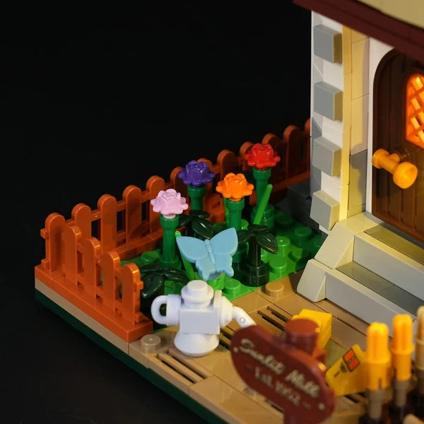 Lumibricks 16012 Dutch Windmill Millhouse – Farm Life Building Blocks with LED Lights | 2297 Pieces