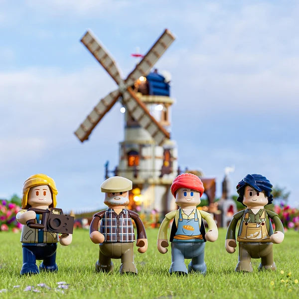 Lumibricks 16012 Dutch Windmill Millhouse – Farm Life Building Blocks with LED Lights | 2297 Pieces
