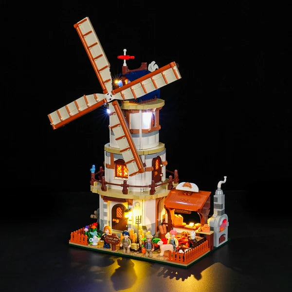 Lumibricks 16012 Dutch Windmill Millhouse – Farm Life Building Blocks with LED Lights | 2297 Pieces