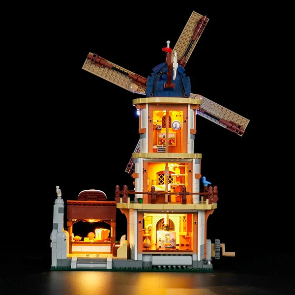 Lumibricks 16012 Dutch Windmill Millhouse – Farm Life Building Blocks with LED Lights | 2297 Pieces